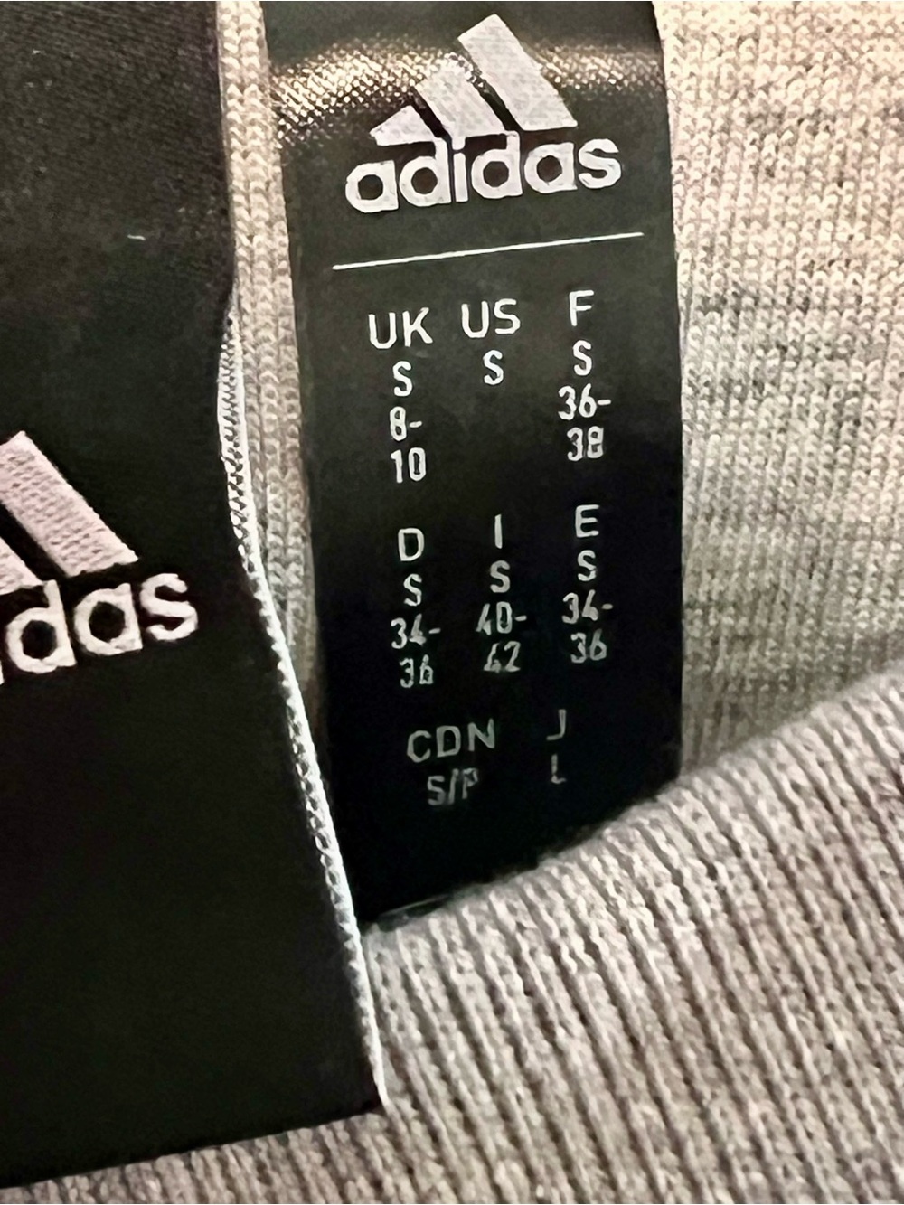 Adidas Future Icons 3-Stripes Cropped Sweatshirt Gray White Logo  L - Picture 10 of 10